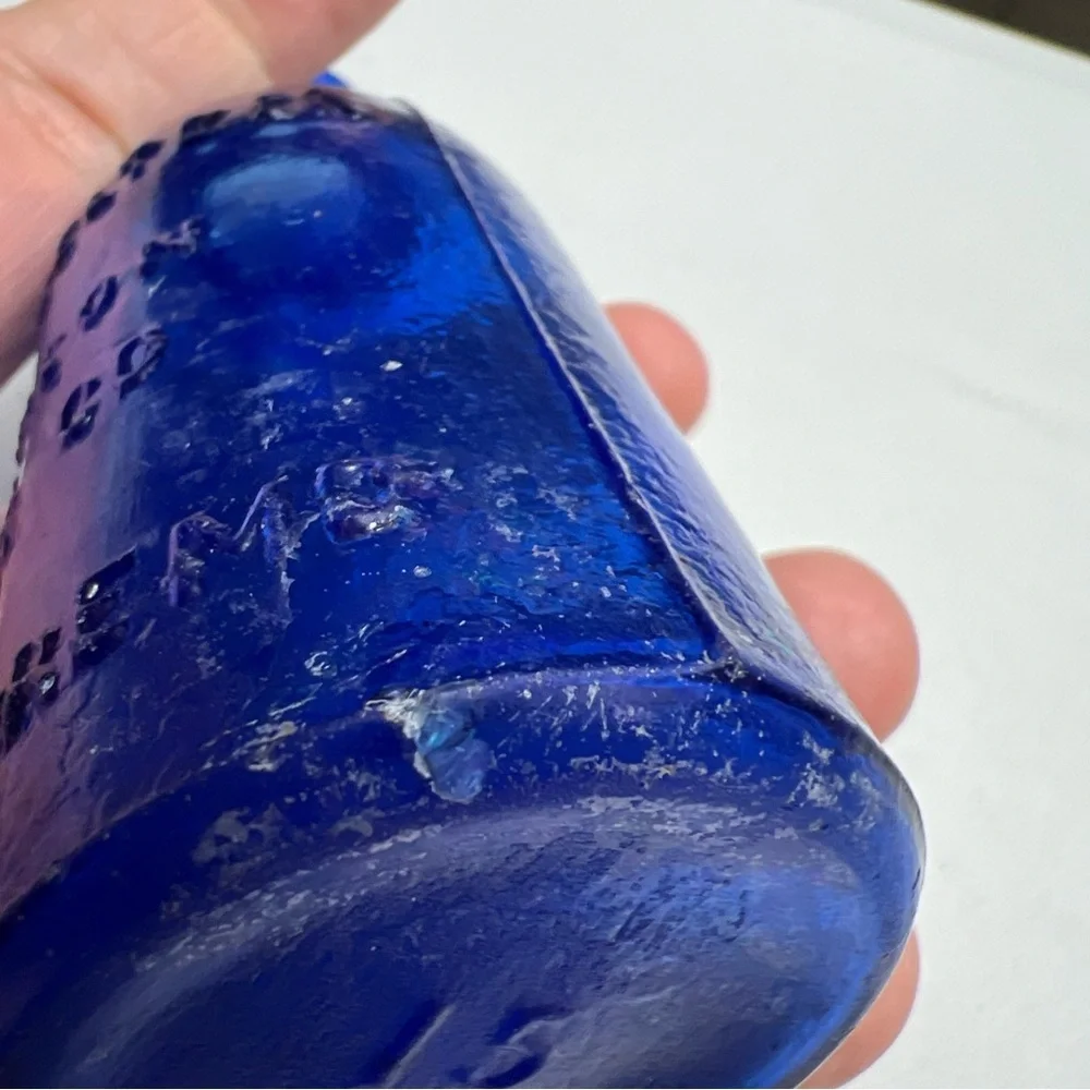 Lot of 4 vintage Colbalt Blue Glass Bottles